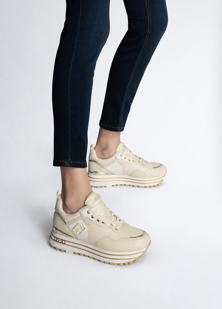 Sneakers platform in pelle