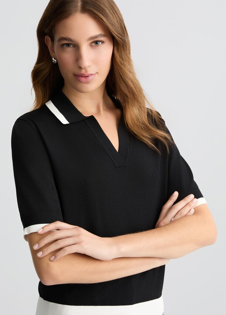 Black and white ribbed jumper black and white Liu Jo - large image number 2 Black and white ribbed jumper black and white Liu Jo - large image number 2