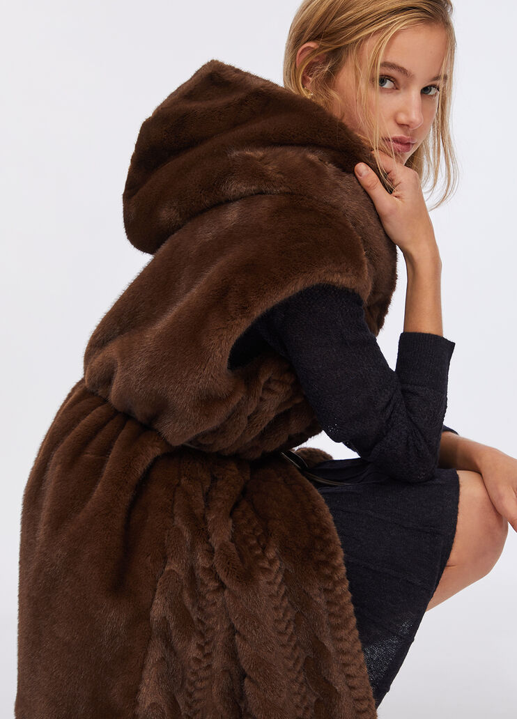 Vest with hood chocolate Liu Jo - large image number 3 Vest with hood chocolate Liu Jo - large image number 3