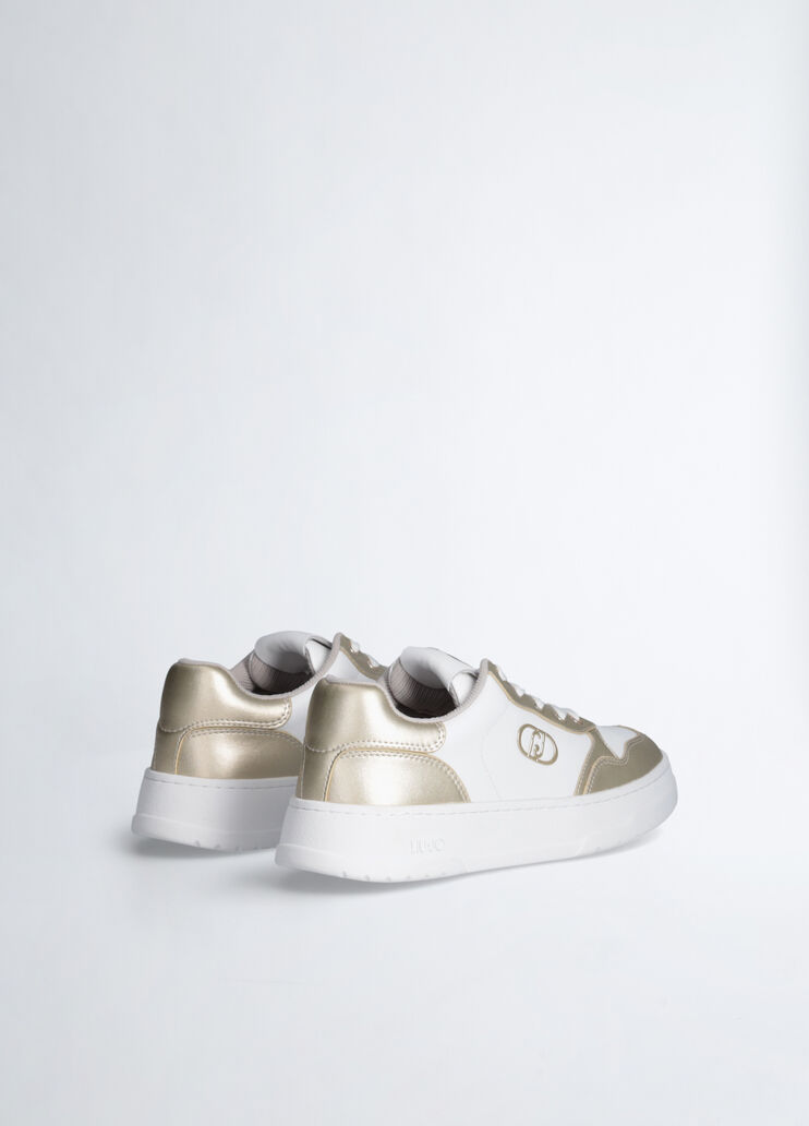 Sneakers in leather white/gold Liu Jo - large image number 3 Sneakers in leather white/gold Liu Jo - large image number 3