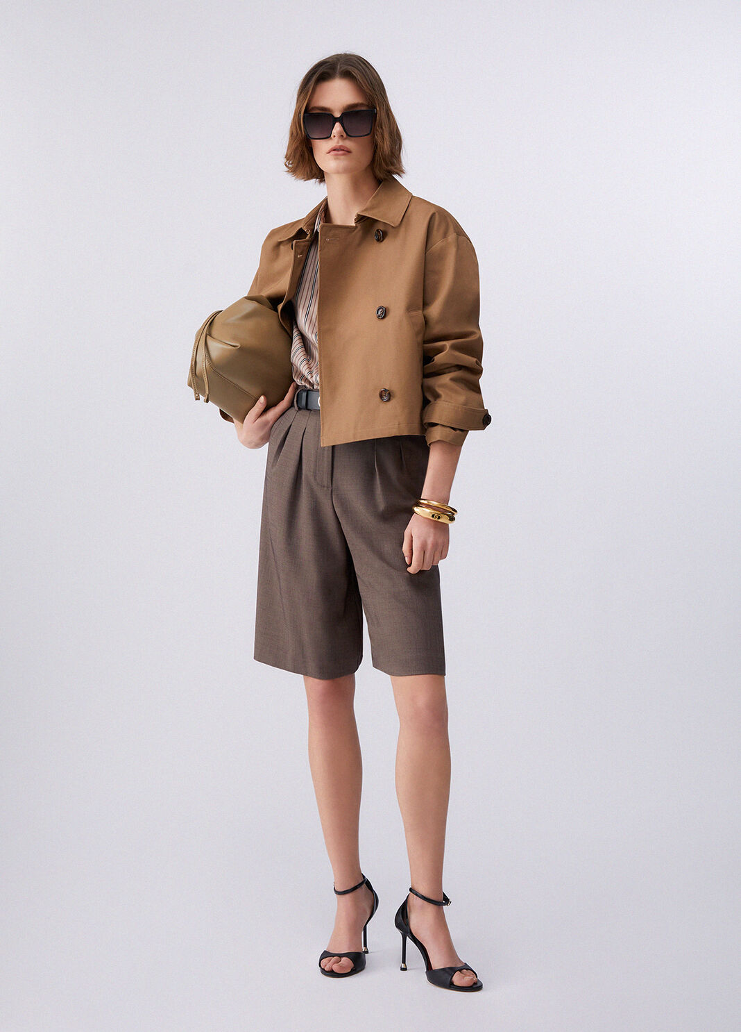 Short gabardine trench coat brown Liu Jo - large image number 5
