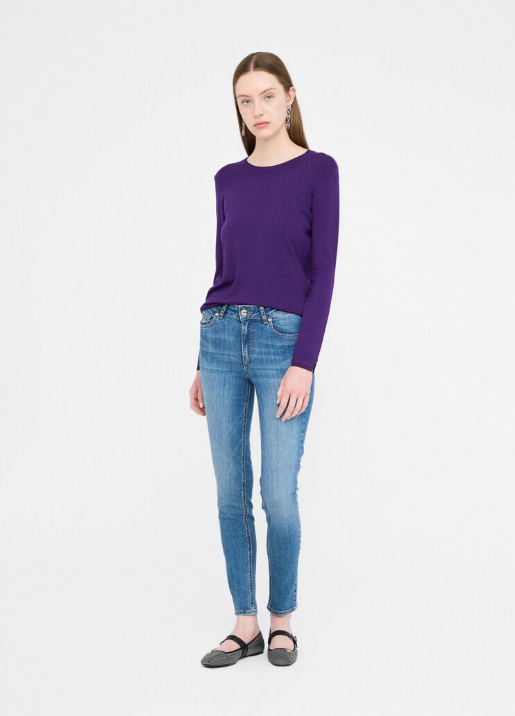 Pullover with lurex® details purple Liu Jo - large image number 5