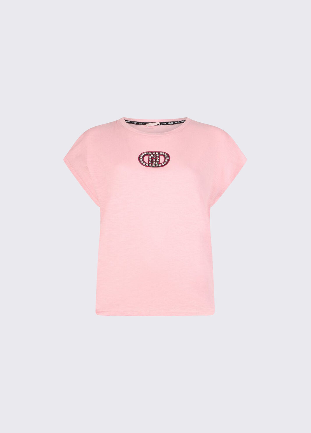 T-shirt with bejewelled details pink Liu Jo - large image number 6
