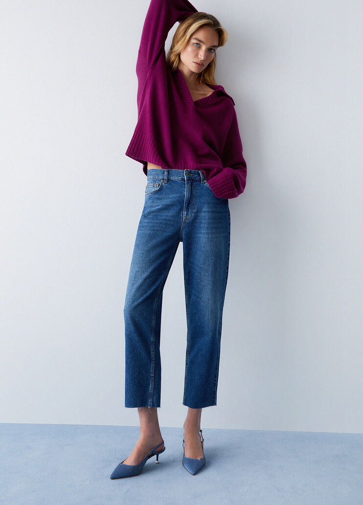 Straight jeans with belt dark blue denim Liu Jo - medium