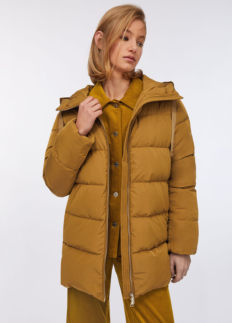 Down jacket with bejewelled embroidery cumin Liu Jo - large image number 0 Down jacket with bejewelled embroidery cumin Liu Jo - large image number 0