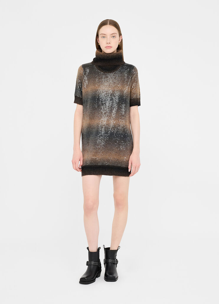 Abito in lana con paillettes marrone Liu Jo - medium Abito in lana con paillettes marrone Liu Jo - medium