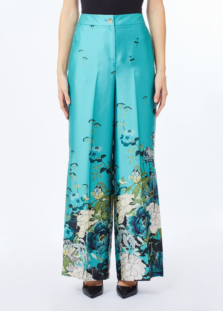 Printed twill trousers light blue Liu Jo - medium
