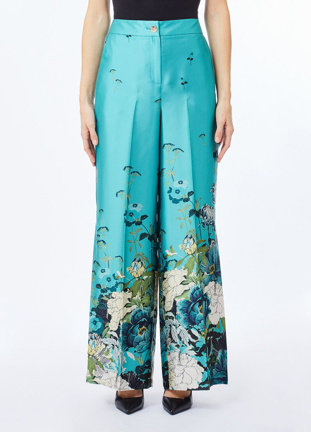 Pantaloni in twill stampato azzurro Liu Jo - large image number 0