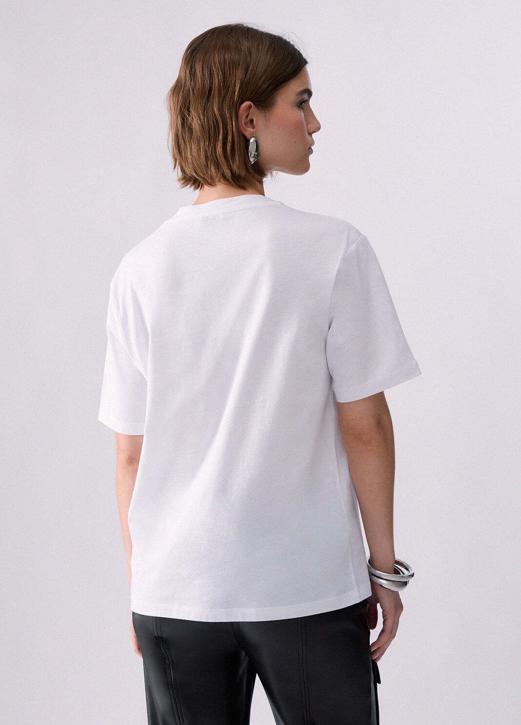 T-shirt with jewel embroidery white/gemstones Liu Jo - large image number 1
