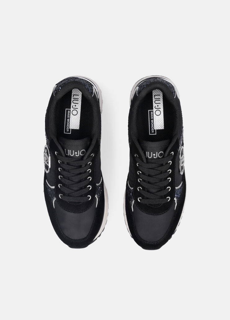 Glitter and nylon super-platform sneakers black Liu Jo - large image number 4