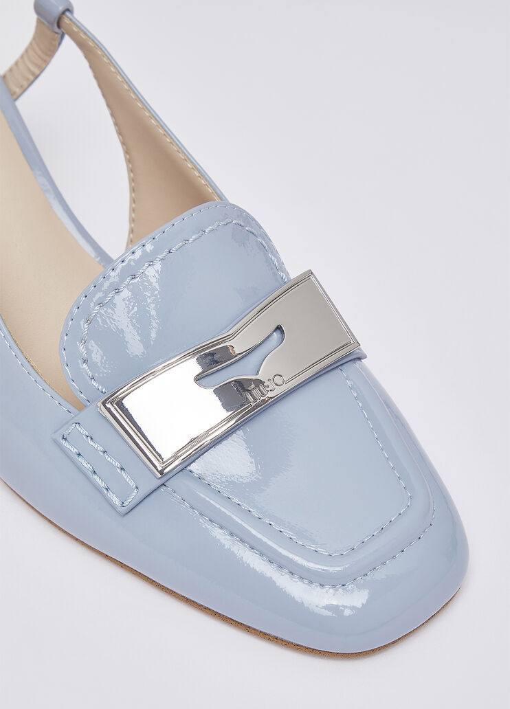 Patent leather slingback loafers light blue Liu Jo - large image number 4