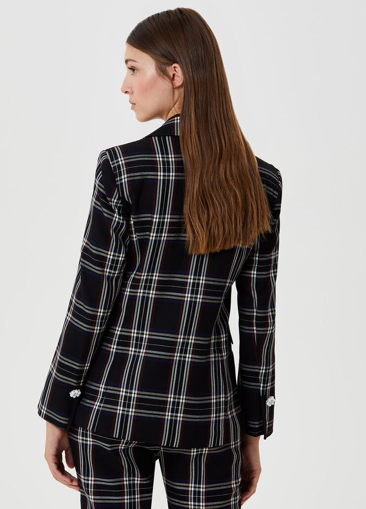 Long tartan blazer Black check Liu Jo - large image number 1 Long tartan blazer Black check Liu Jo - large image number 1