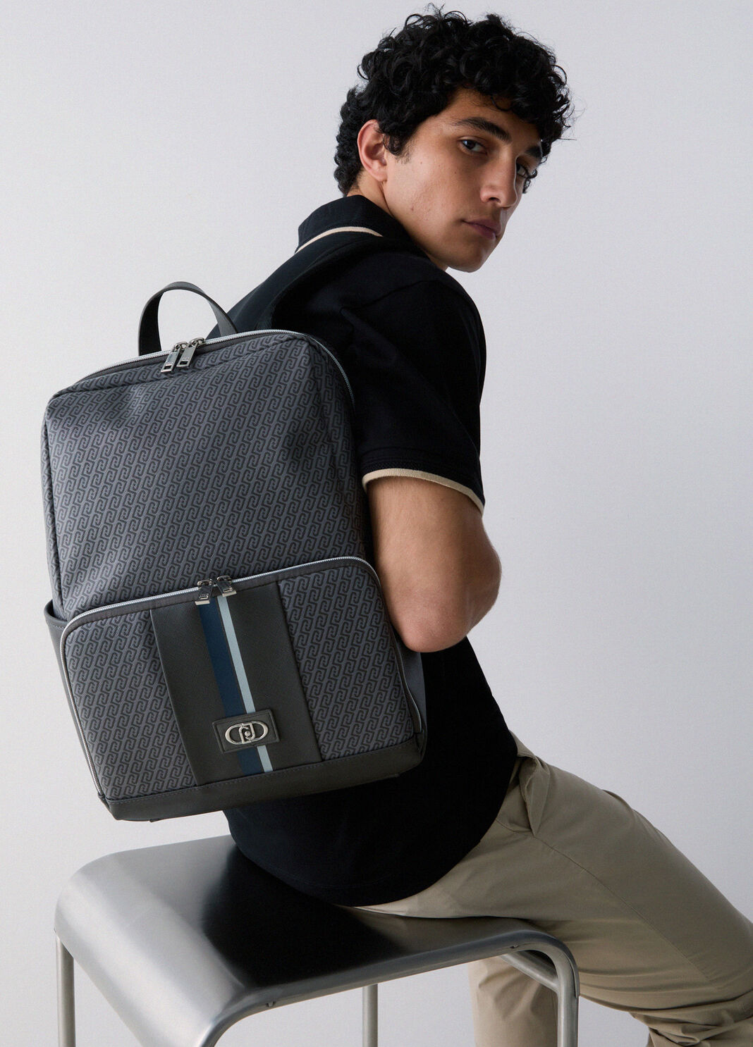 Zaino con logo monogram grigio Liu Jo - large image number 0