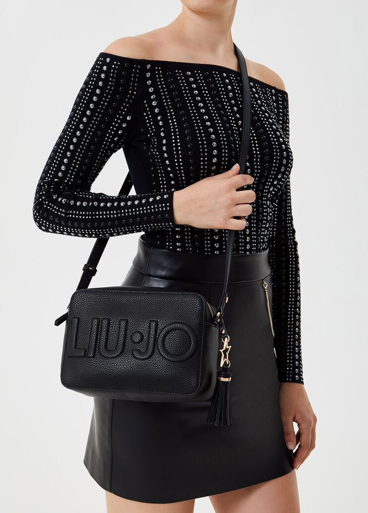 Bandolera con logotipo Negro Liu Jo - large image number 1