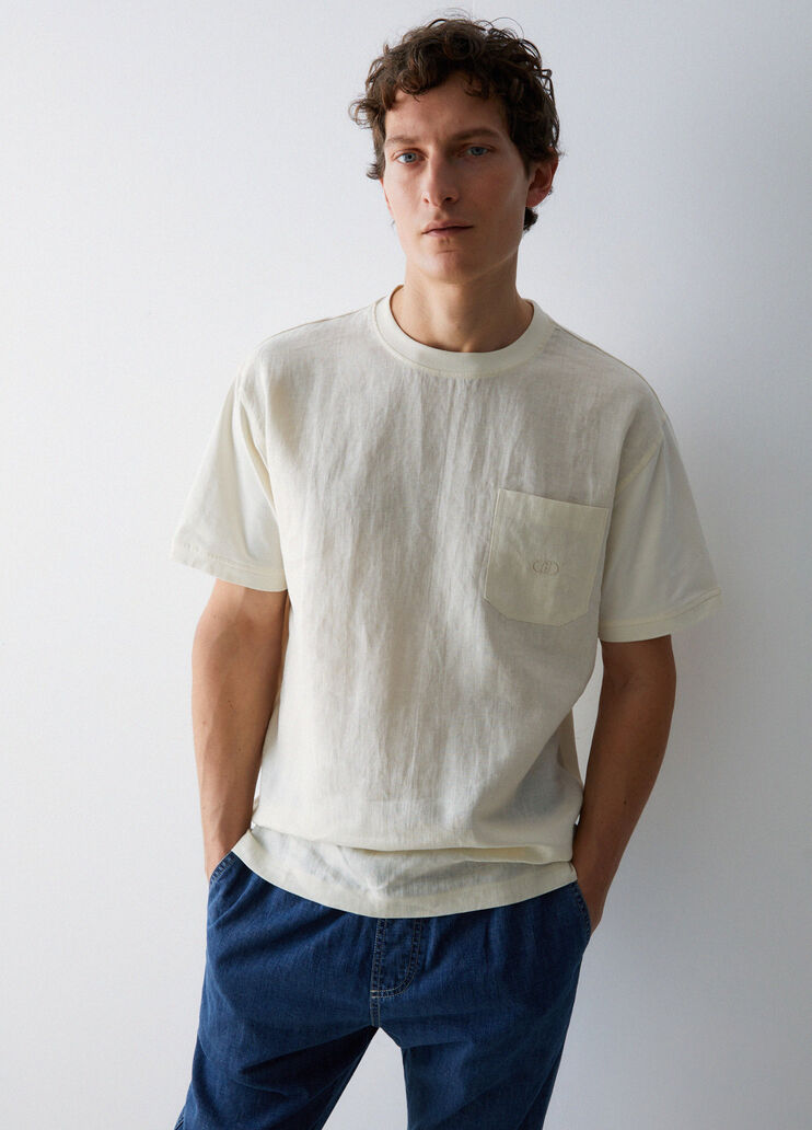100% linen T-shirt cream Liu Jo - medium