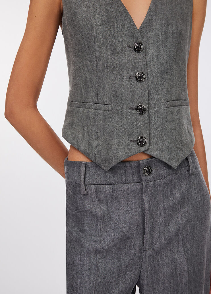 Gilet in denim denim grigio Liu Jo - large image number 4