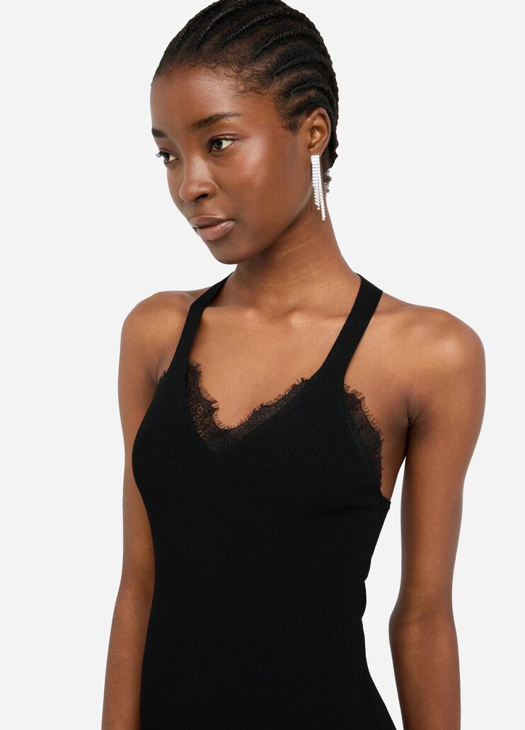 Long knit dress black Liu Jo - large image number 2 Long knit dress black Liu Jo - large image number 2