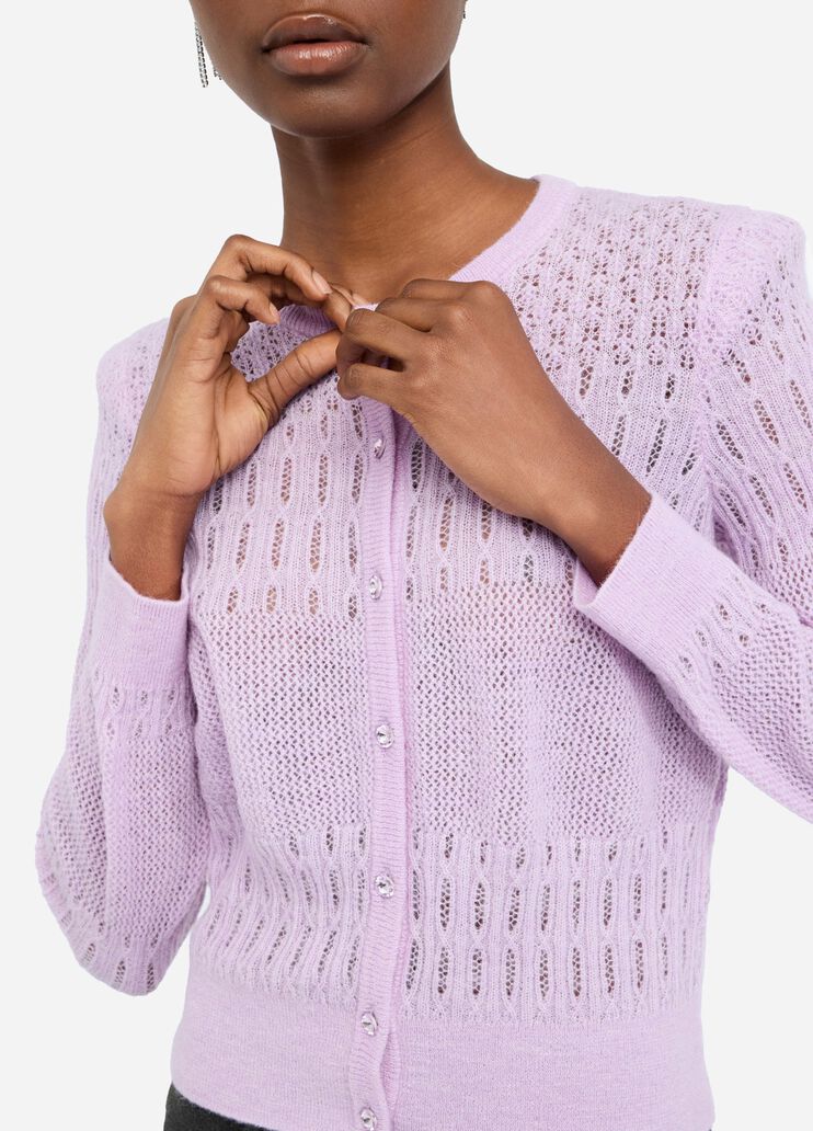 Cardigan en laine et alpaga lilas Liu Jo - medium