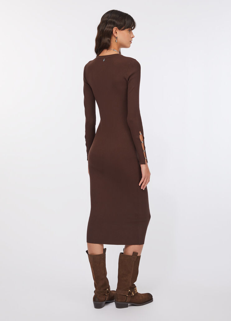 Knit dress with gemstones chocolate Liu Jo - large image number 1