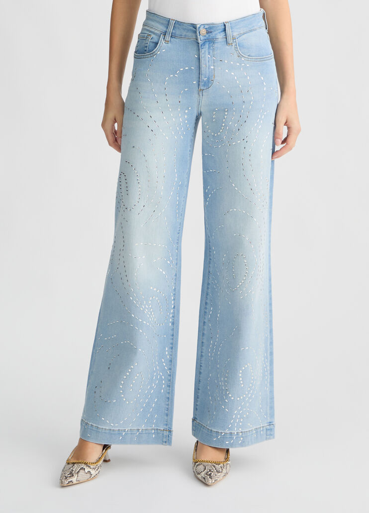 Flared jeans with studs light denim Liu Jo - large image number 0 Flared jeans with studs light denim Liu Jo - large image number 0