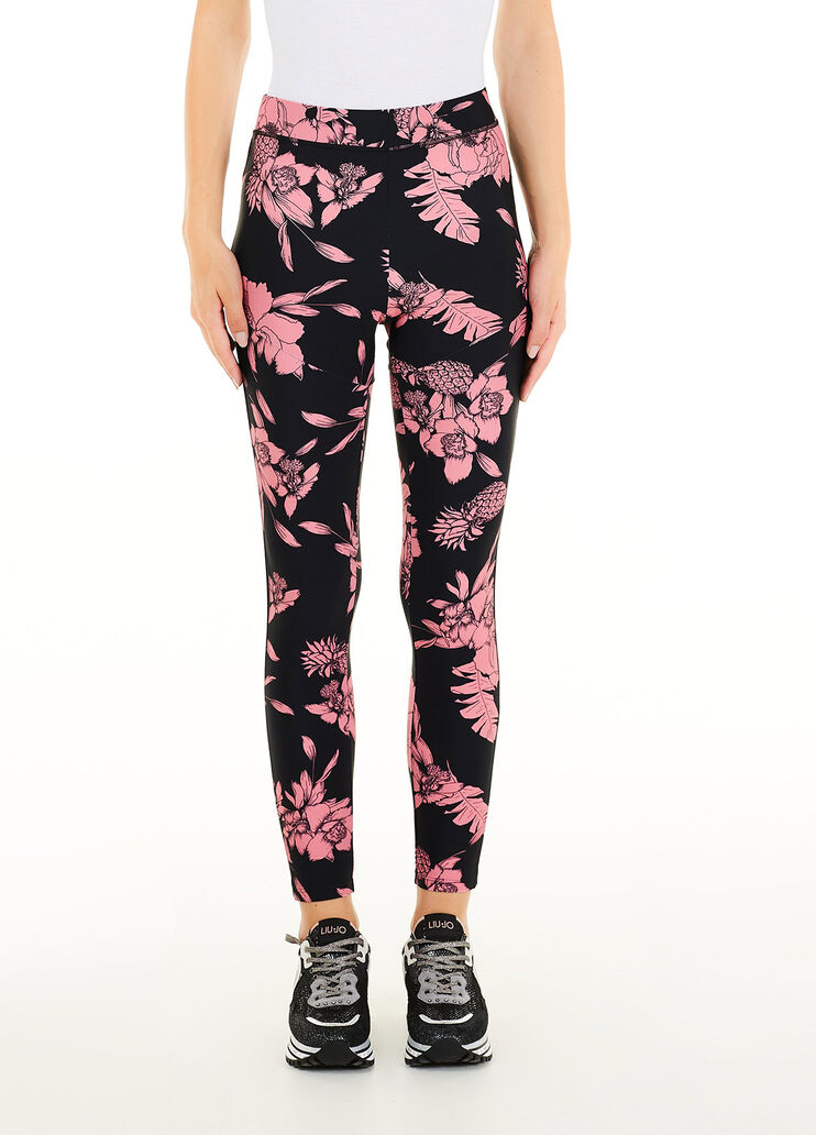 Leggings with logo bands Black/Pink Liu Jo - large image number 0 Leggings with logo bands Black/Pink Liu Jo - large image number 0
