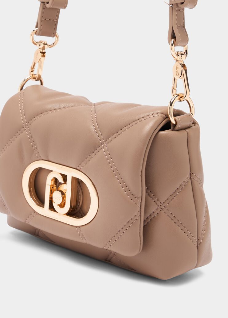 Kleine Tasche LaPuffy in Matelass&eacute;-Optik Mokka Liu Jo - medium