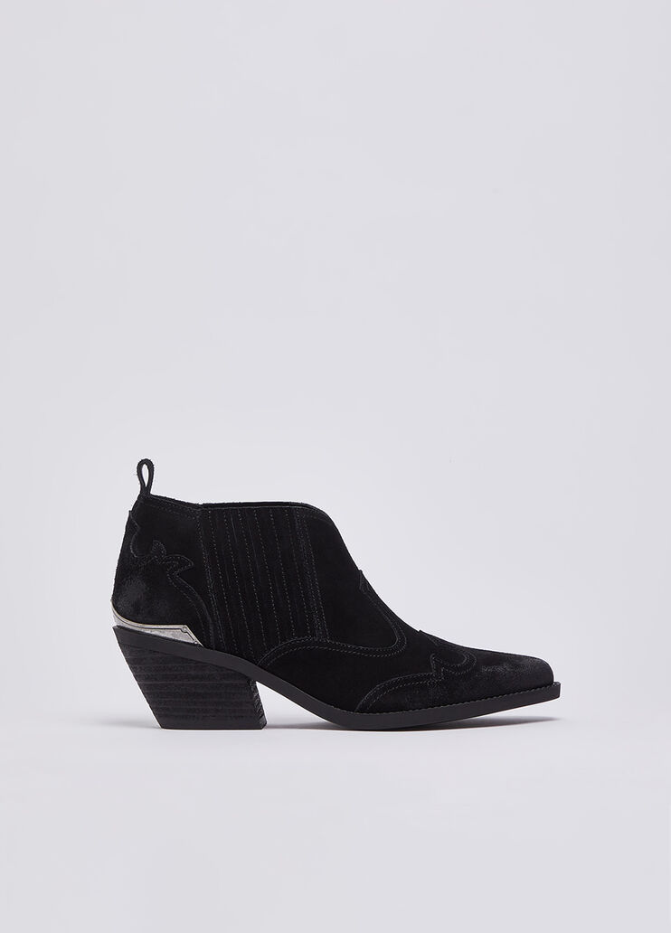 Stivaletti texani in suede nero Liu Jo - medium