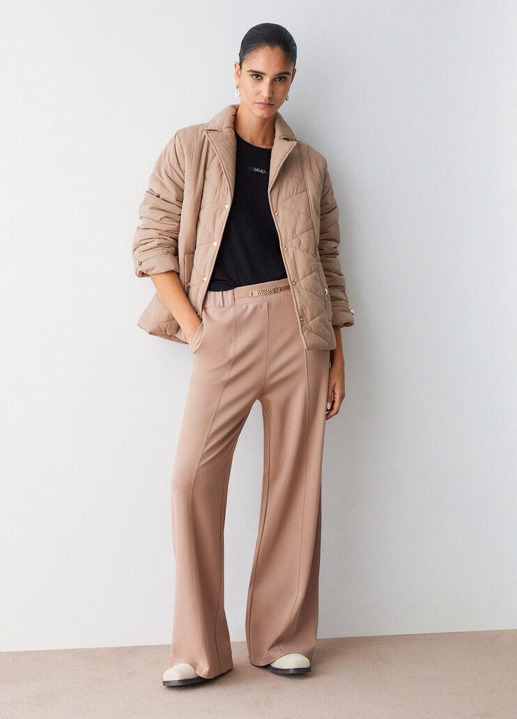 Gesteppte Jacke mit G&uuml;rtel Beige Liu Jo - medium