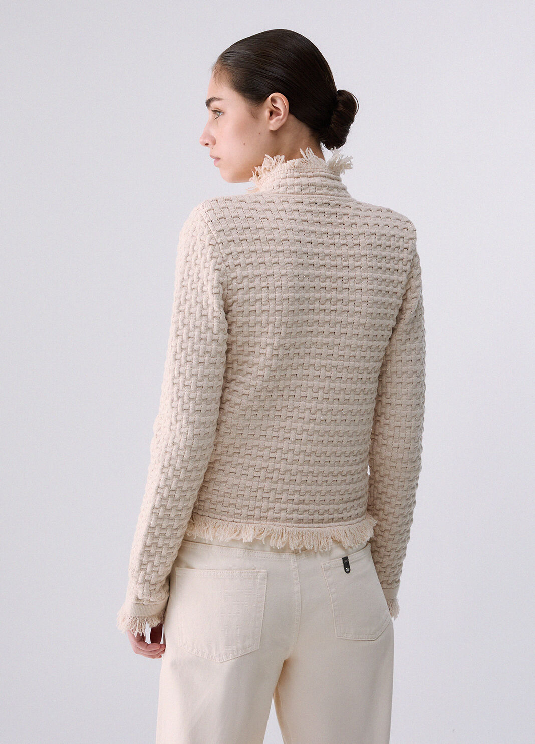 Jacket with Frayed Details cream Liu Jo - large image number 1