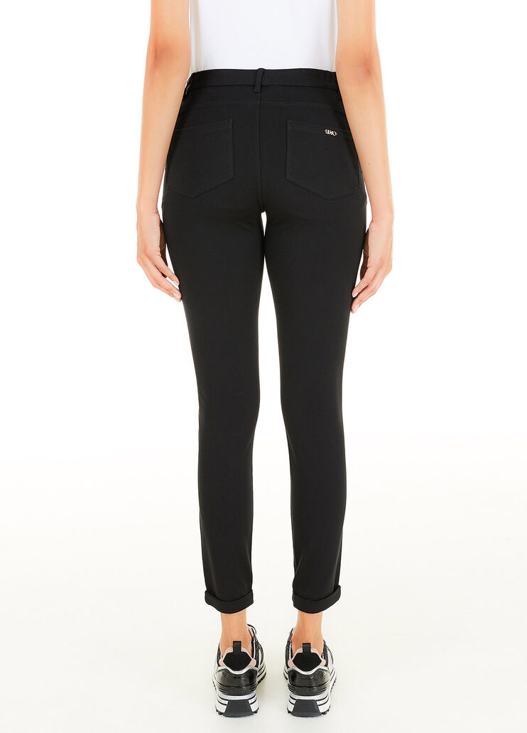 Брюки скинни с аппликациями Чёрный со стразами Liu Jo - large image number 1