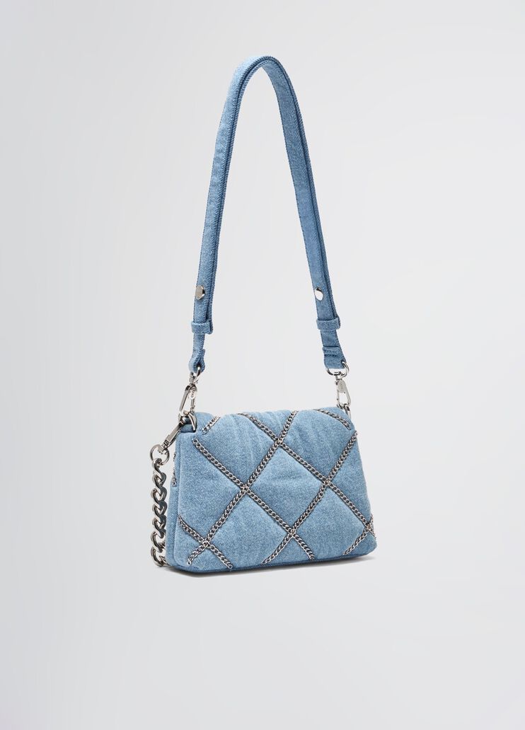 Borsa LaPuffy piccola in denim con catene denim chiaro Liu Jo - large image number 3 Borsa LaPuffy piccola in denim con catene denim chiaro Liu Jo - large image number 3