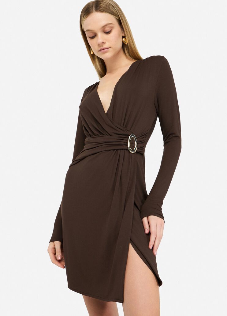 Short dress with logo detailing chocolate Liu Jo - medium Short dress with logo detailing chocolate Liu Jo - medium