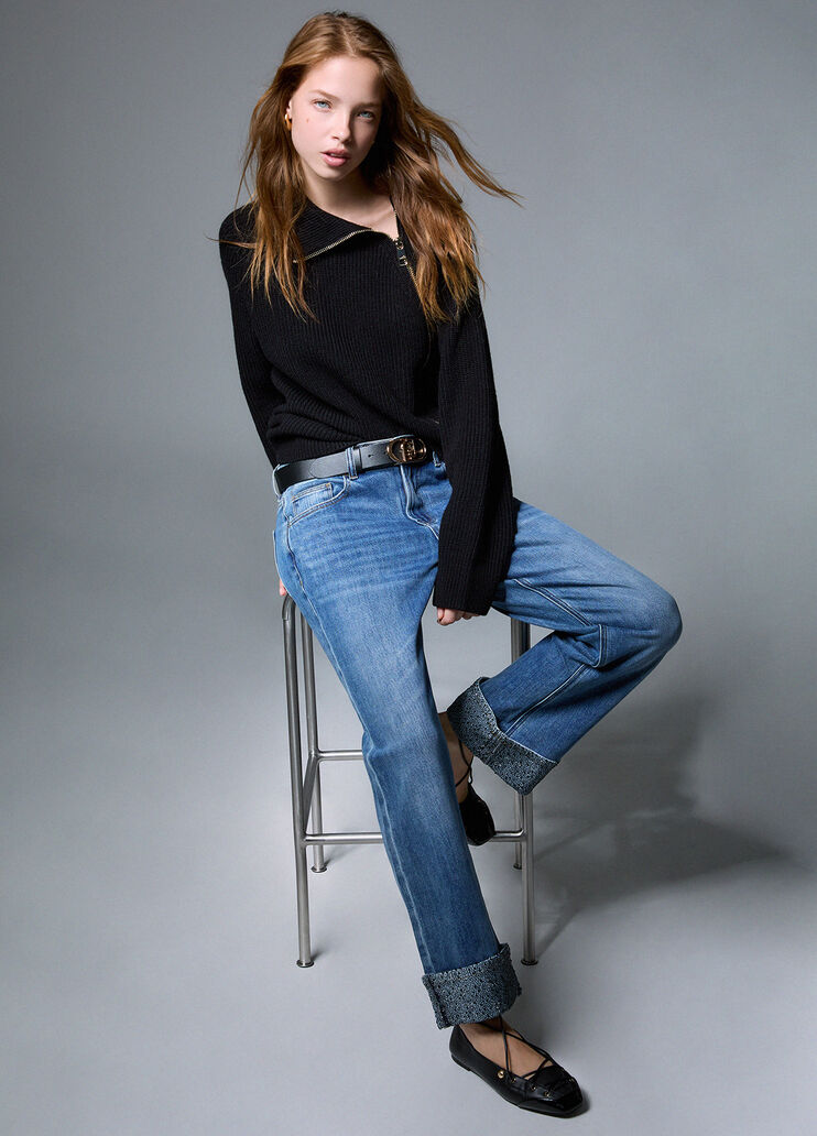 Straight-leg jeans with micro-rhinestones light denim Liu Jo - medium