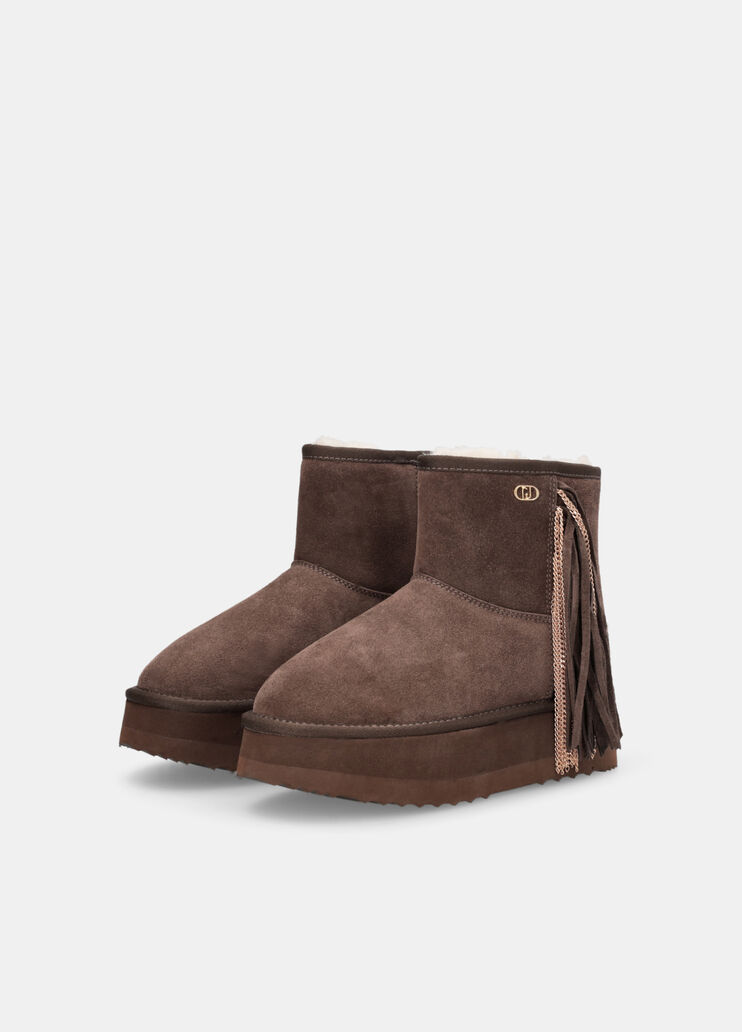 Warm ankle boots with fringing ebony Liu Jo - medium Warm ankle boots with fringing ebony Liu Jo - medium