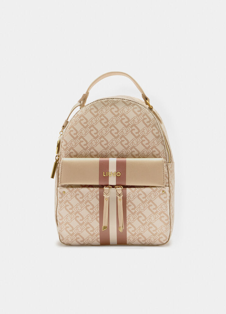 Rucksack with monogram print beige Liu Jo - medium Rucksack with monogram print beige Liu Jo - medium