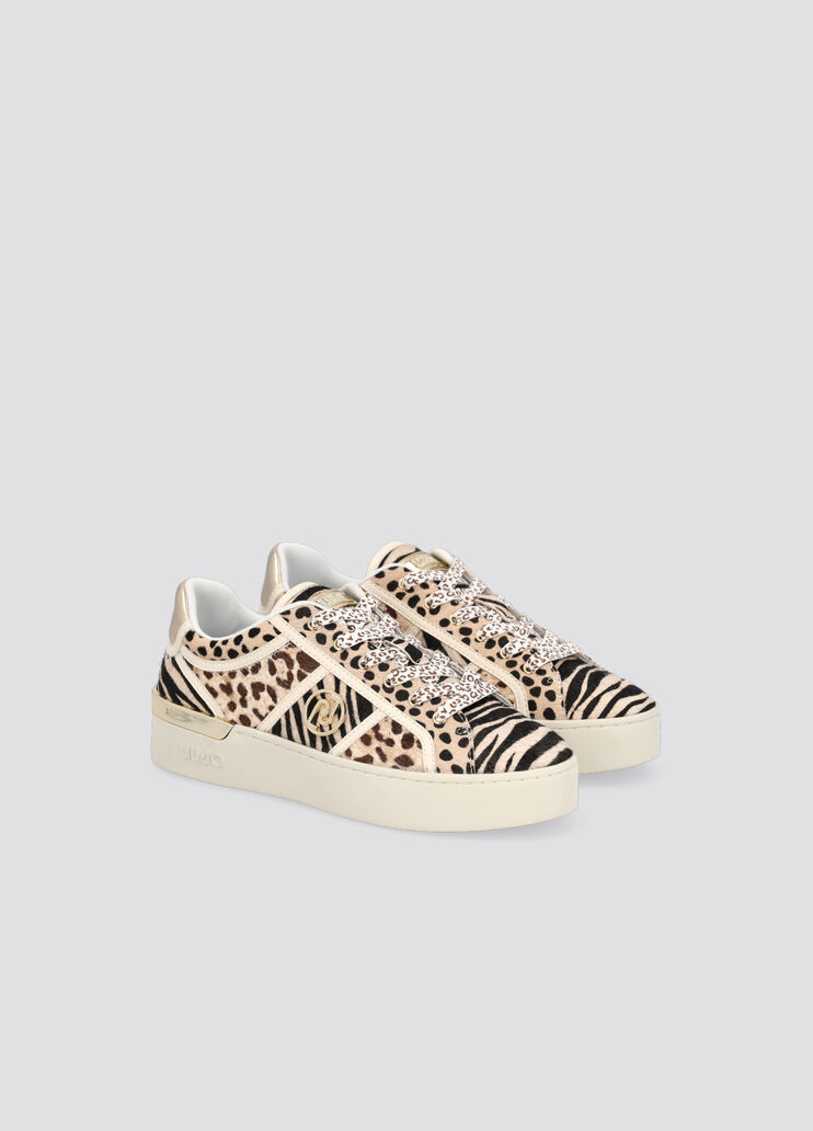 Zapatillas con estampado animal efecto poni negro/moteado Liu Jo - large image number 1 Zapatillas con estampado animal efecto poni negro/moteado Liu Jo - large image number 1