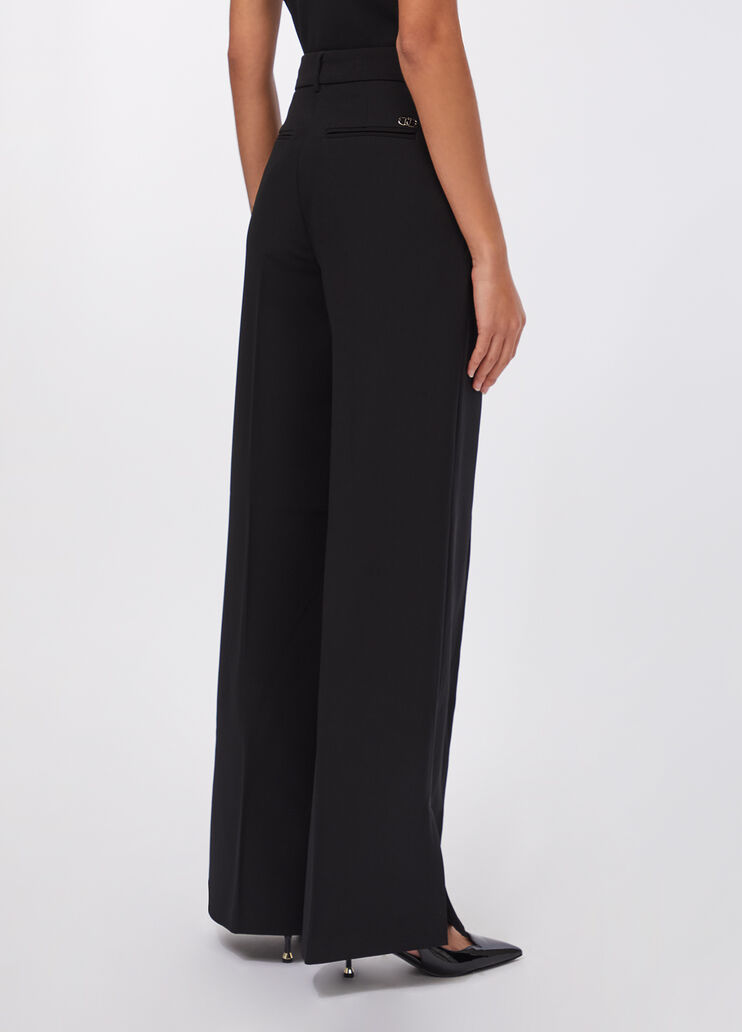 Flared trousers with slits black Liu Jo - large image number 1 Flared trousers with slits black Liu Jo - large image number 1