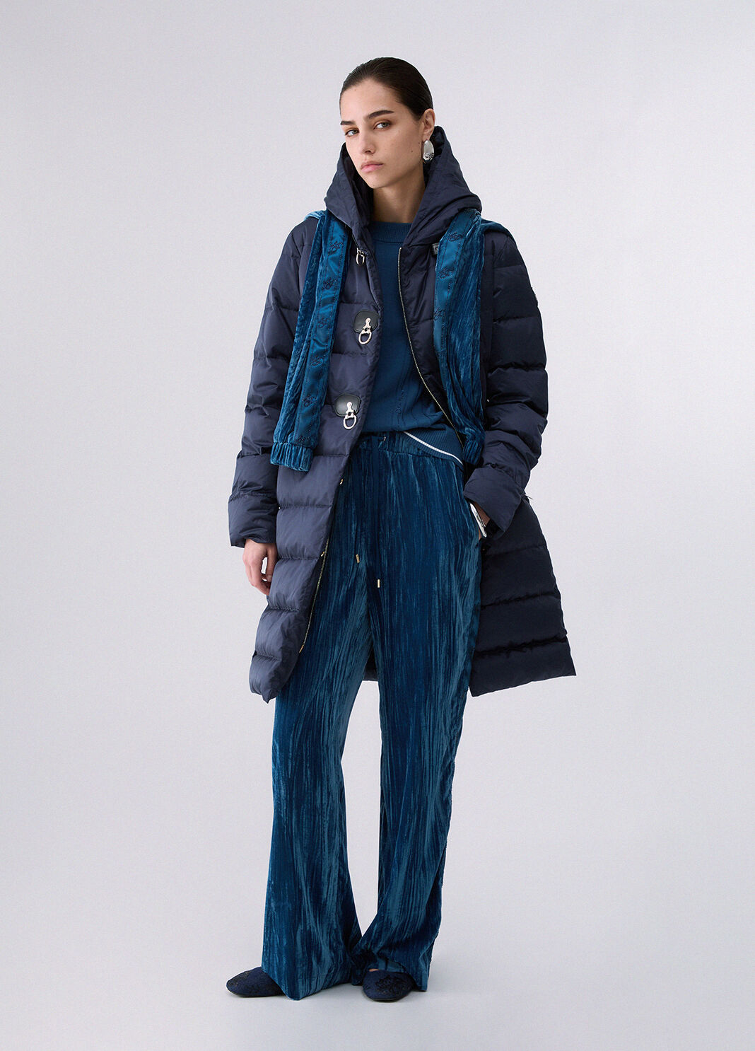 Long down jacket with hood dark blue Liu Jo - large image number 5