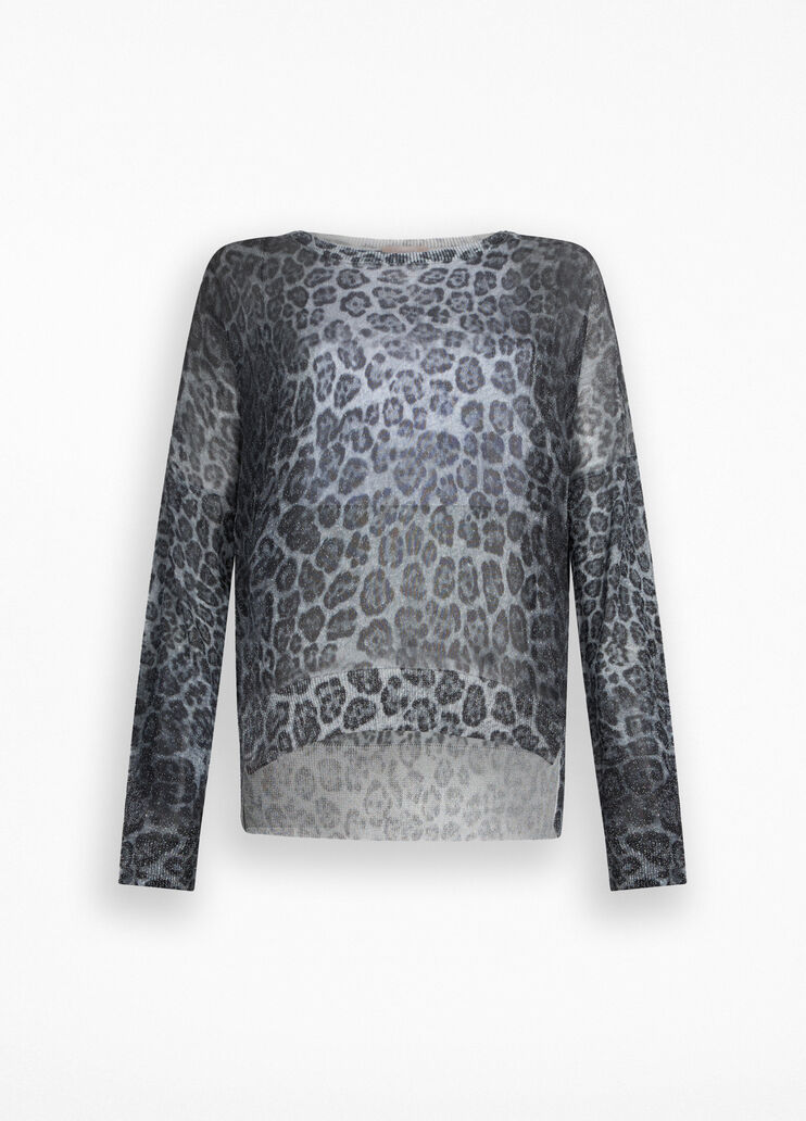 Lurex® jumper grey animal print Liu Jo - large image number 6