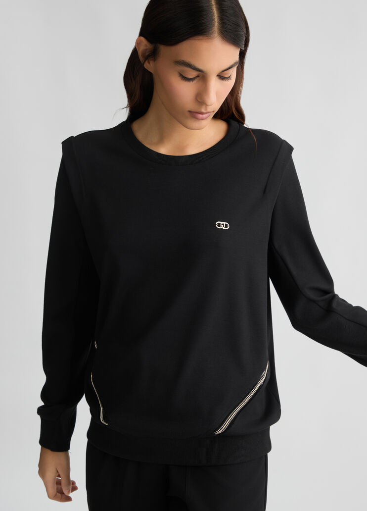 Black sweatshirt black Liu Jo - large image number 3 Black sweatshirt black Liu Jo - large image number 3