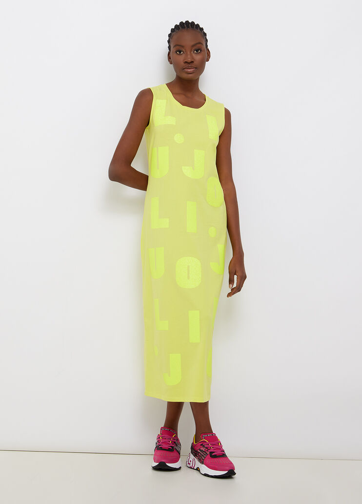 Long dress with glitter logo yellow Liu Jo - large image number 0 Long dress with glitter logo yellow Liu Jo - large image number 0