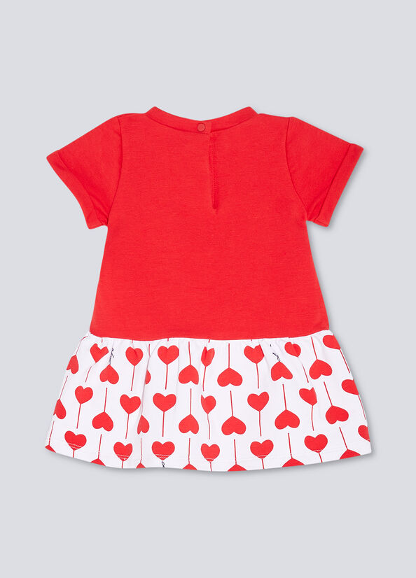Robe courte en coton molletonné rouge et blanc Liu Jo - large image number 1