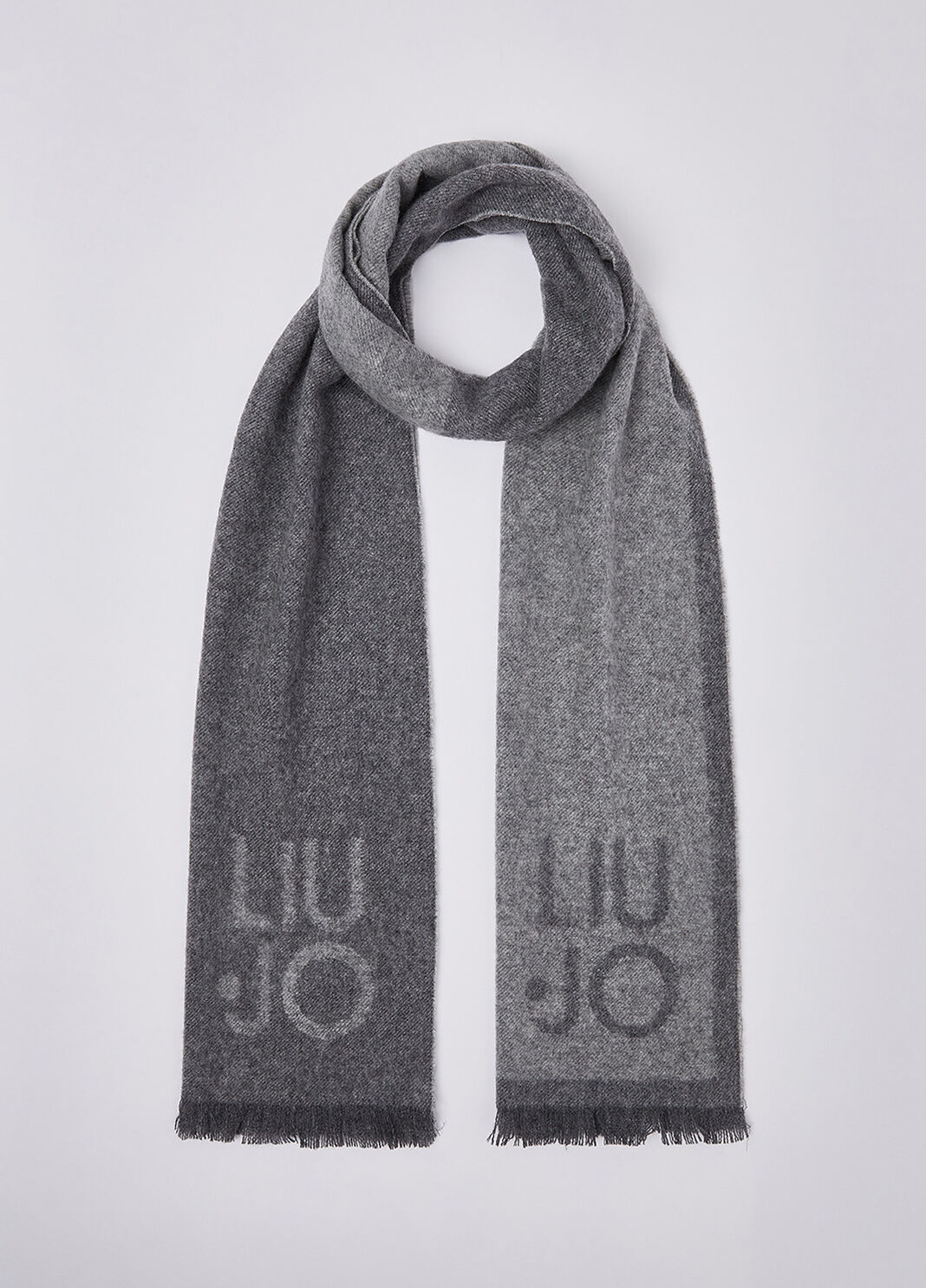 Scarf in wool and cashmere dark grey Liu Jo - large image number 0