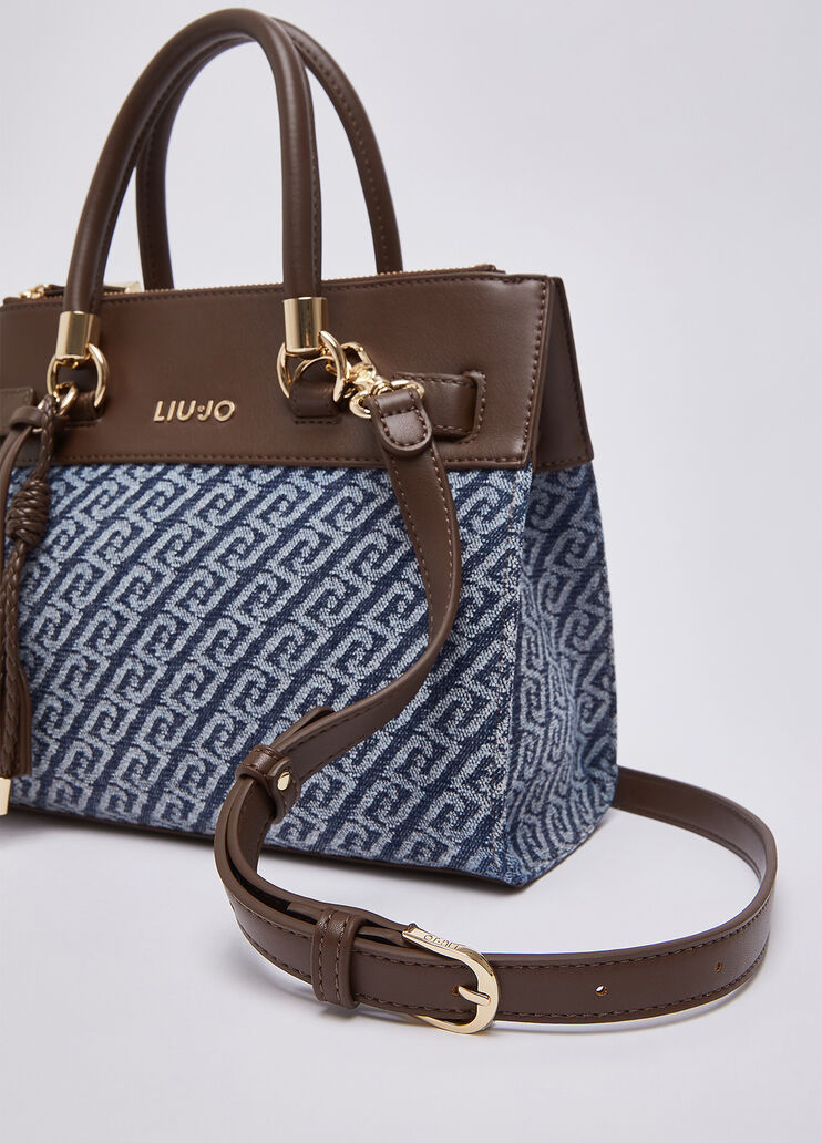 Small satchel bag denim-effect blue denim Liu Jo - medium