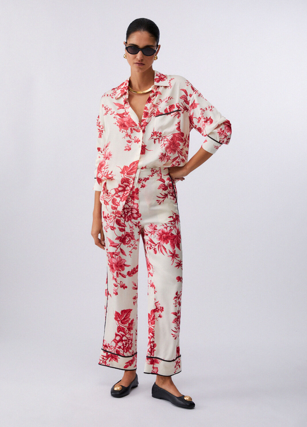 Printed satin shirt red Liu Jo - large image number 4