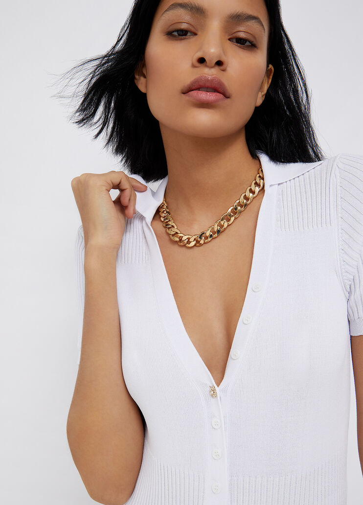 Body sweatshirt with jewel button optical white Liu Jo - large image number 2 Body sweatshirt with jewel button optical white Liu Jo - large image number 2