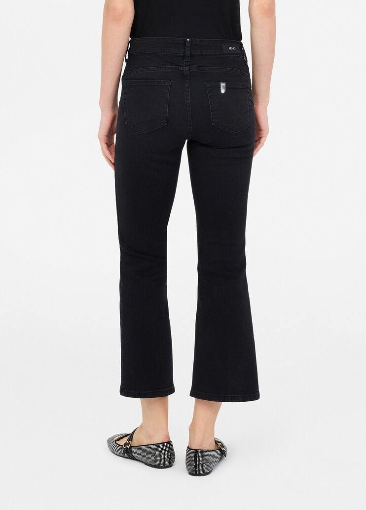 Flared jeans with jewel buttons black denim Liu Jo - large image number 1