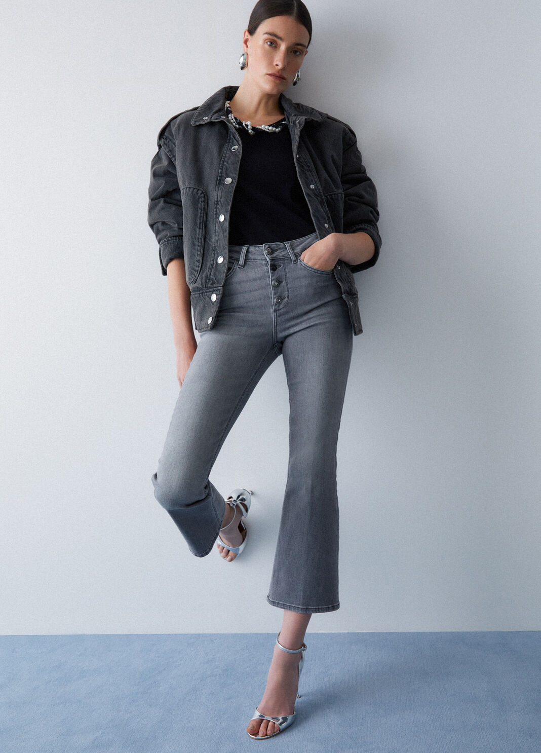 High-rise bootcut jeans grey denim Liu Jo - large image number 2