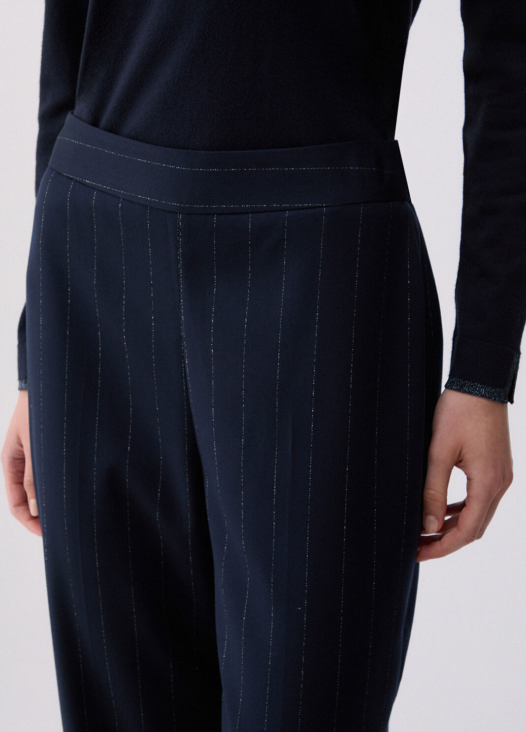 Pinstripe Cigarette Trousers blue pinstripe Liu Jo - large image number 4