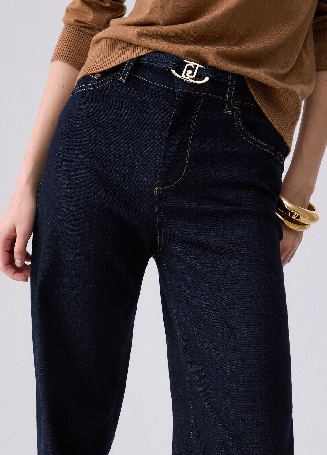 Flare jeans with belt dark denim Liu Jo - large image number 4